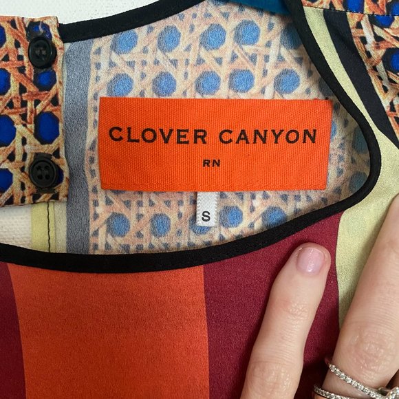 Clover Canyon | Printed Flowy Top | Open Back | Size Small - Picture 3 of 11